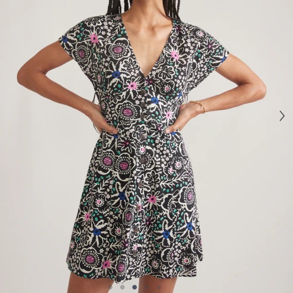 Marine Layer button front flutter-sleeve, A-line dress - Picture 1 of 4